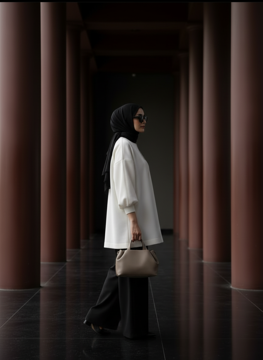 Elysia Ekru Fermuarlı Tunik