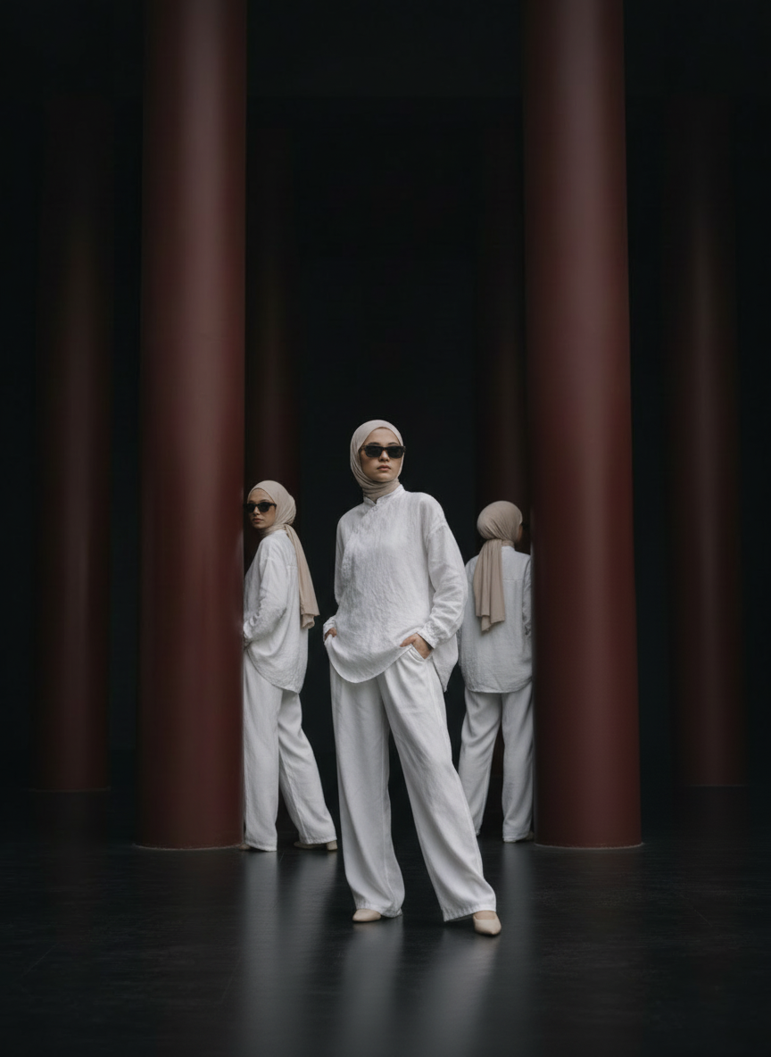 City Cool Oversize Keten Üst
