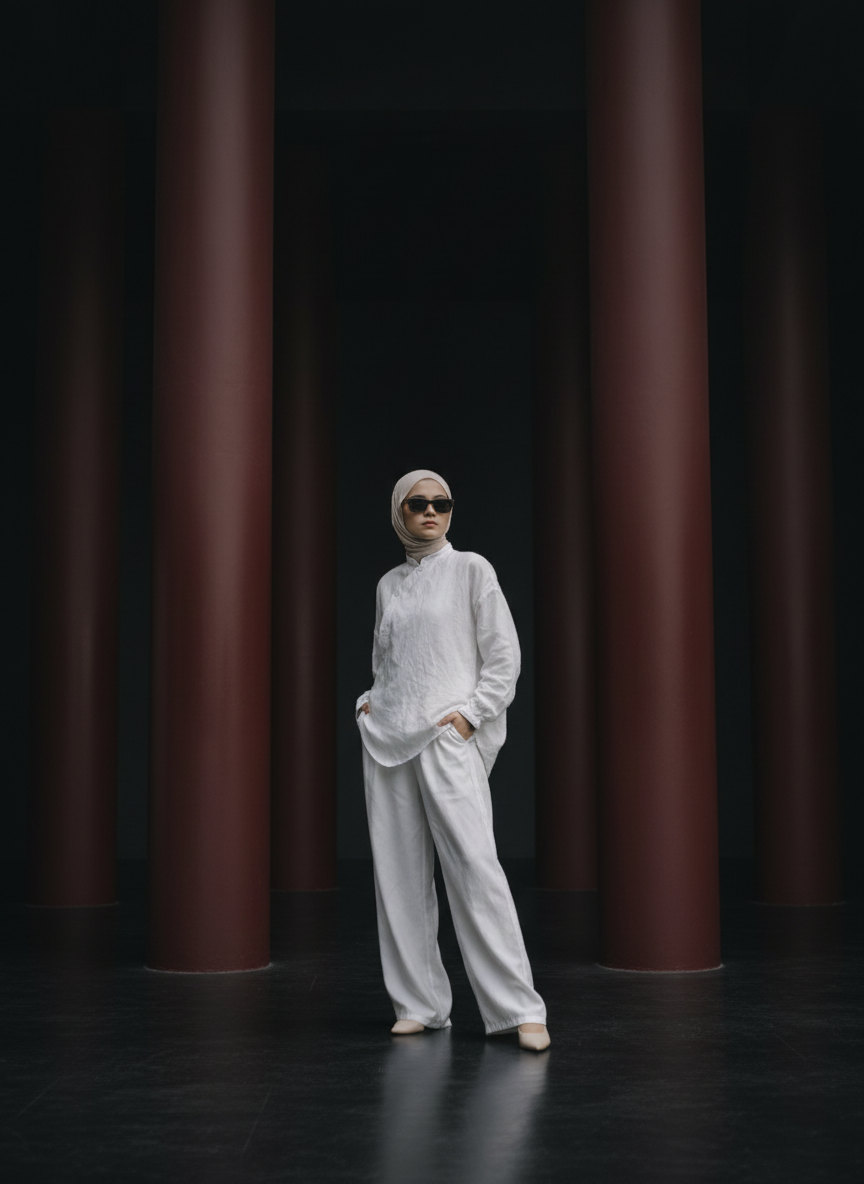City Cool Oversize Keten Üst