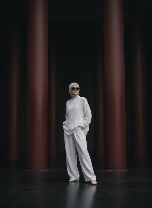 City Cool Oversize Keten Üst