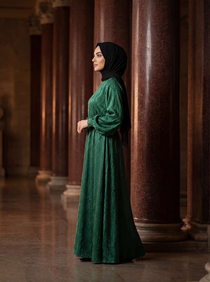 MERYESA – Dokulu Uzun Tesettür Elbise