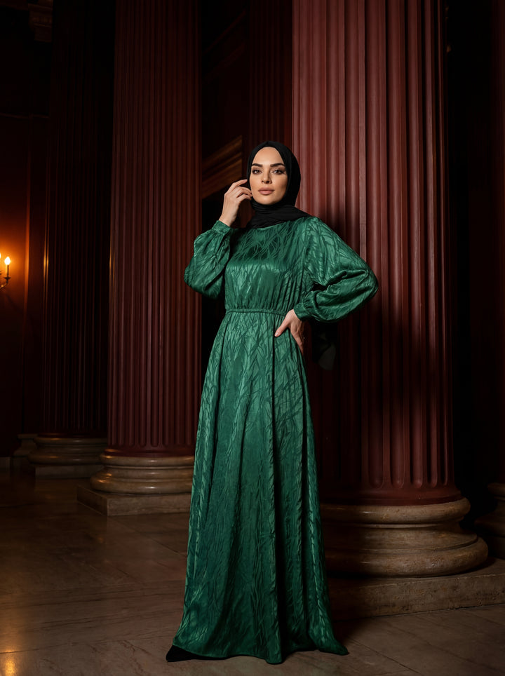 MERYESA – Dokulu Uzun Tesettür Elbise