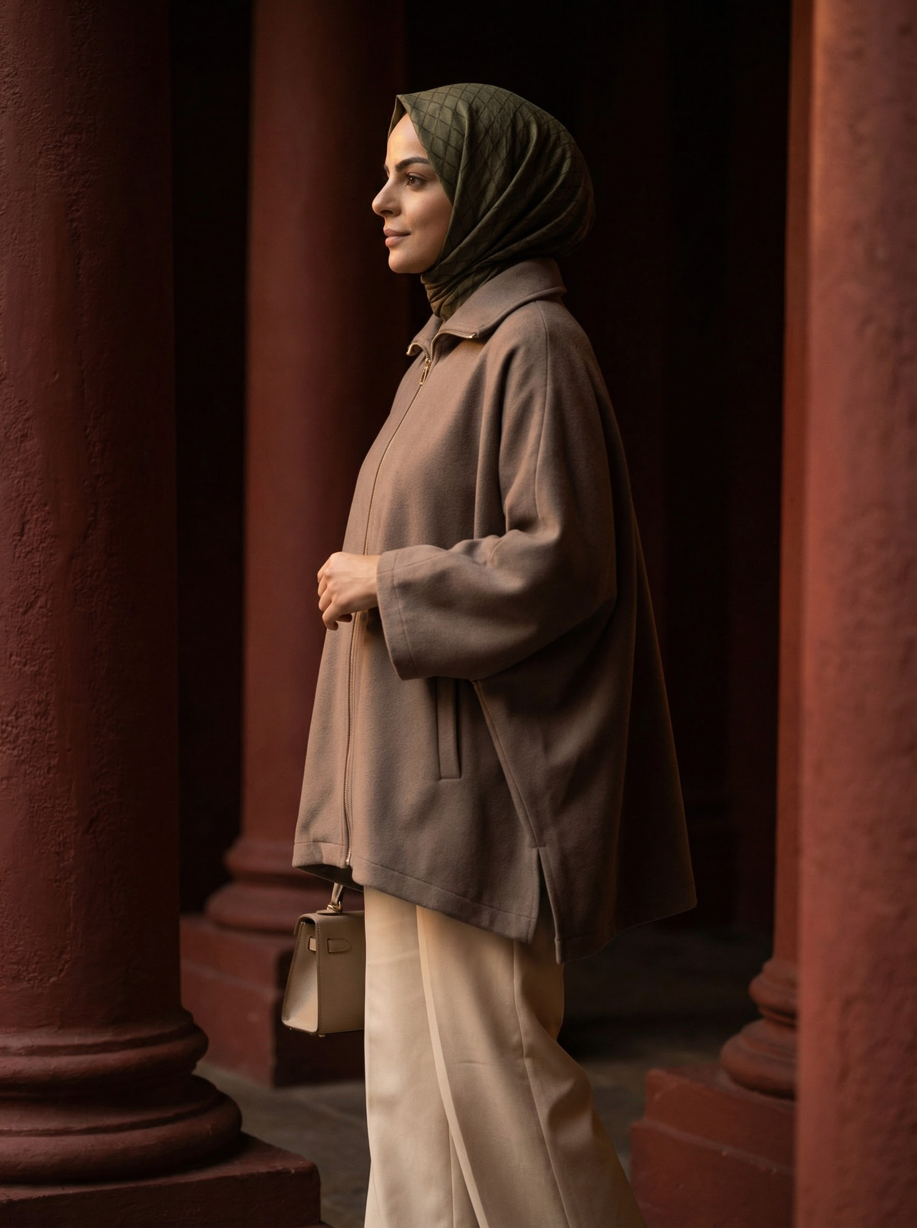 Vera Oversize Fermuarlı Tunik – Vizon