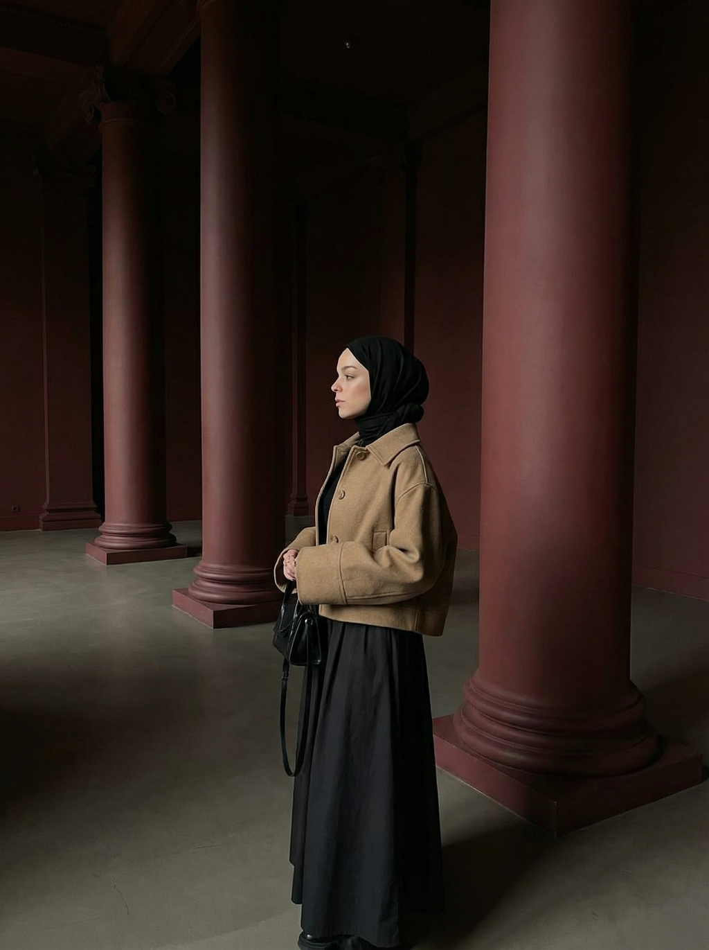 Minimal Siyah Uzun Etek