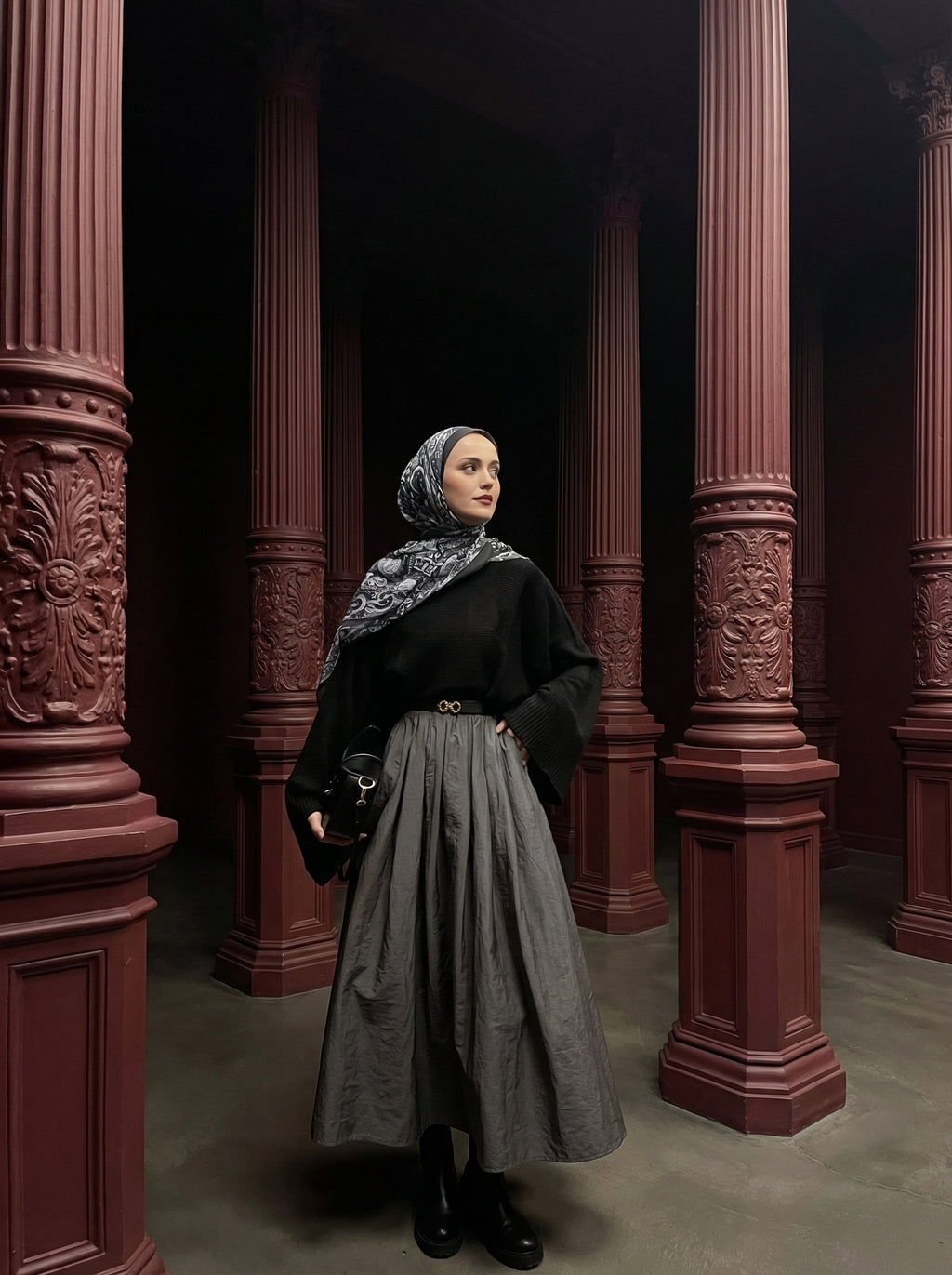 Elegan Pileli Midi Etek